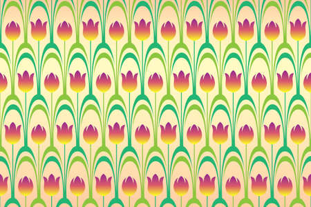 seamless background from flowering tulipsのイラスト素材