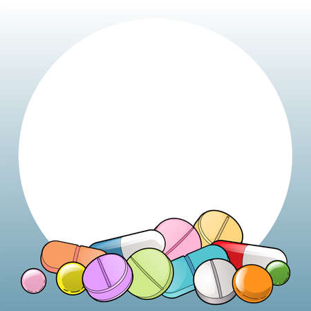 White round background for your text with medicinesのイラスト素材