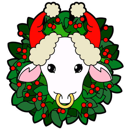 symbol of 2021 new year white bullのイラスト素材