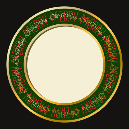 Copy space in round frame with Merry Christmas letteringのイラスト素材