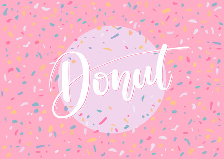 Vector white handwritten lettering Donutのイラスト素材