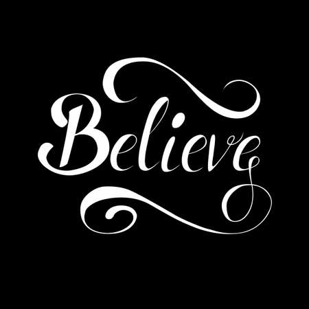 Lettering believe black.のイラスト素材