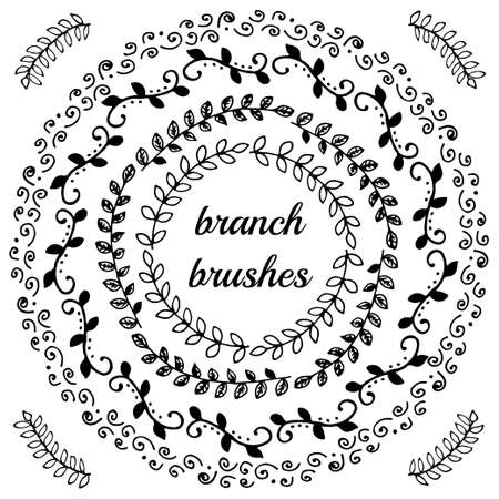 Hand drawn branch brushes.のイラスト素材