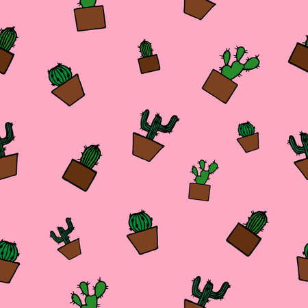 Seamless cactus pattern.のイラスト素材