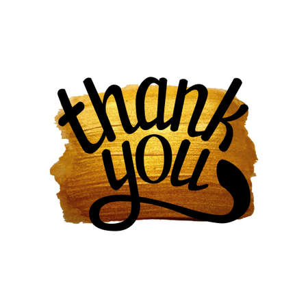 thank you gold watercolorのイラスト素材