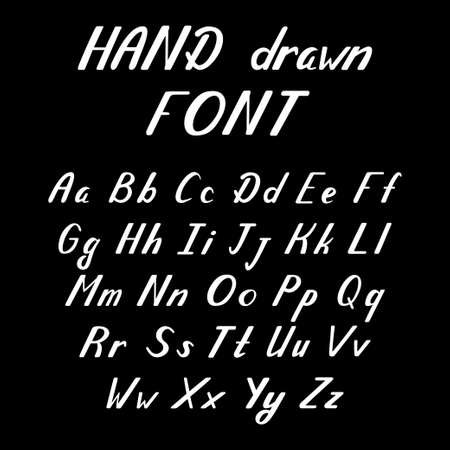 Handwritten lettering vector font alphabet.のイラスト素材