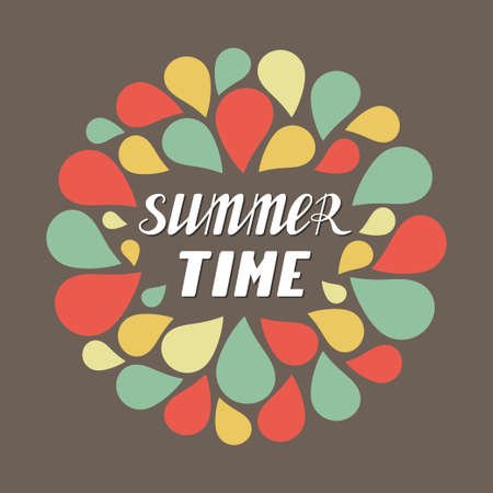 Summer time hand written letteringのイラスト素材