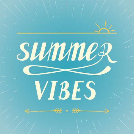 Summer vibes letteringのイラスト素材