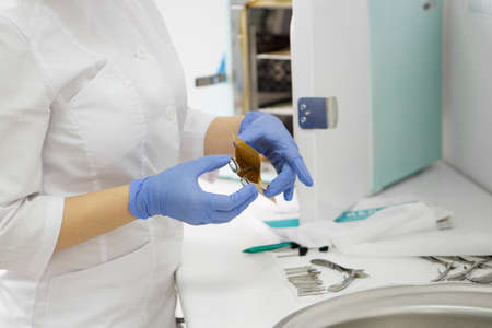 the process of disinfection of instrumentsの写真素材