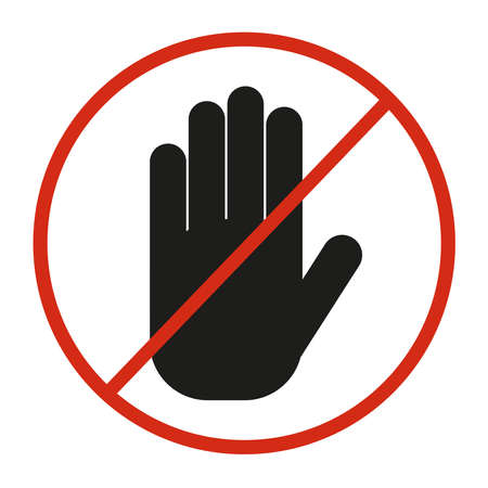 Red stop hand signのイラスト素材