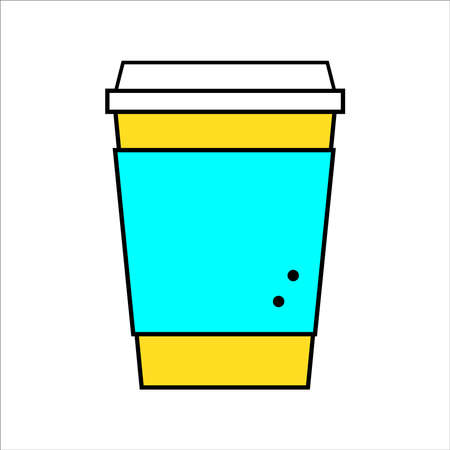 Take-out coffee in thermo cup with the lid - 3D illustrationのイラスト素材