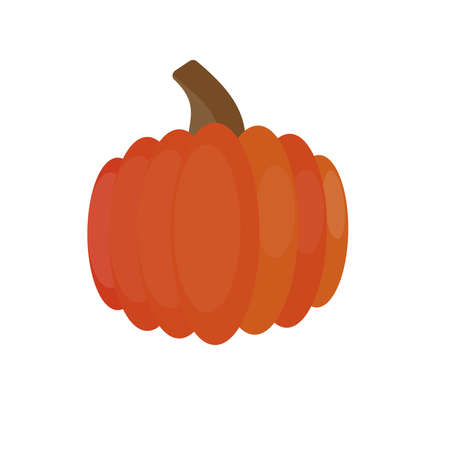 Orange pumpkin vector illustration. Autumn halloween pumpkinのイラスト素材