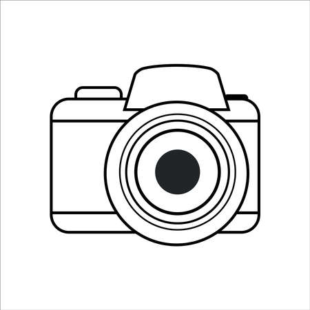Photo camera vector icon, line iconのイラスト素材