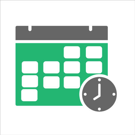 calendar clock glyph double color iconのイラスト素材