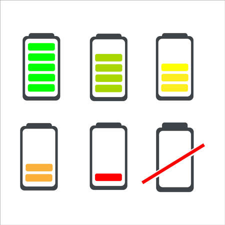 Battery Icons setisolated on white background. Vector illustration. Eps 10のイラスト素材