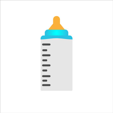 Baby bottle with milk isolated on white background, vector illustrationのイラスト素材