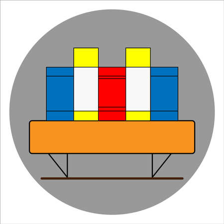 Book shelf desk and cabinet vector, home office modernのイラスト素材