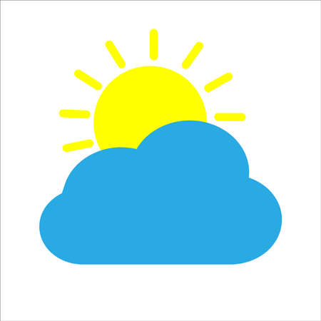 The sun and cloud weather iconのイラスト素材
