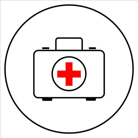 First aid kit icon on a white backgroundのイラスト素材