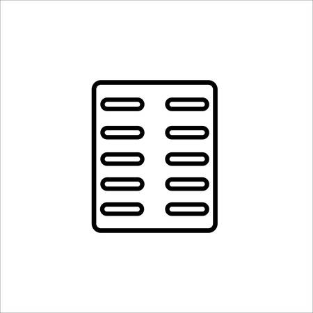 pills thin line vector icon on white backgroundのイラスト素材