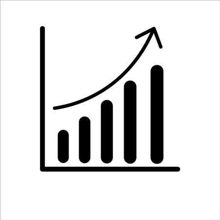 Graph Icon in trendy flat style isolated on grey background.のイラスト素材