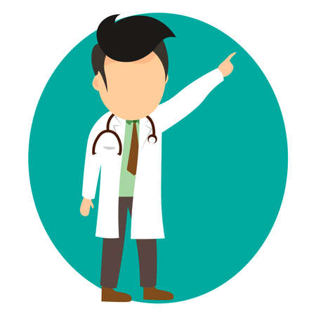 Doctor with mask on a white background. Coronavirus.のイラスト素材