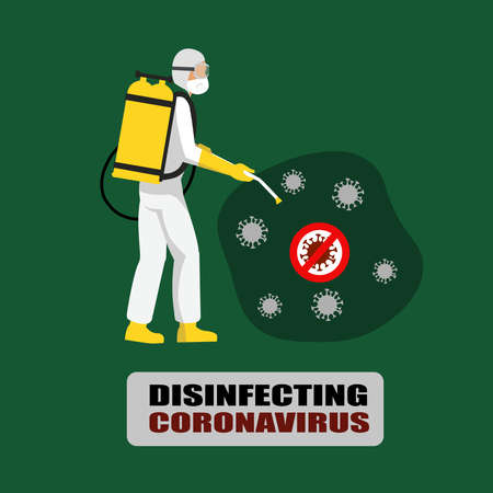 fight against coronavirus on a white background. Poster. Vector illustrationのイラスト素材