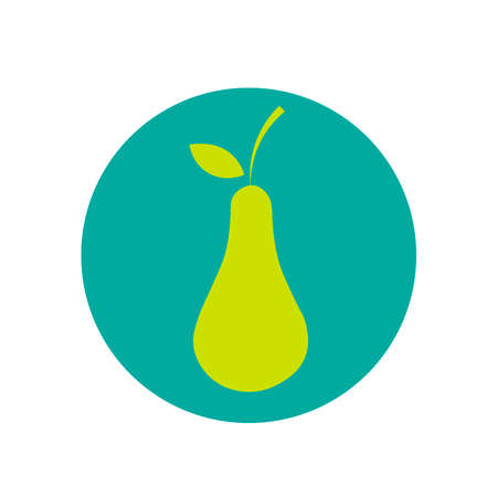 pear  on a white background. Fruits. Health. Vector illustrationのイラスト素材