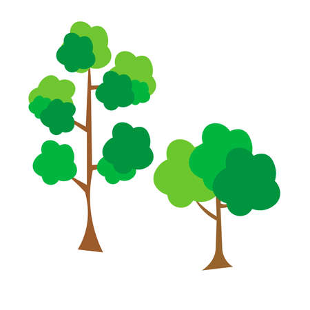 Tree  on a white background. Vector illustrationのイラスト素材