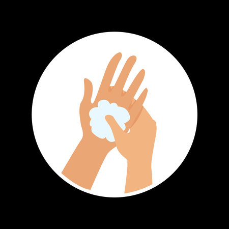 hand washing illustration. Poster picture. Vector illustration