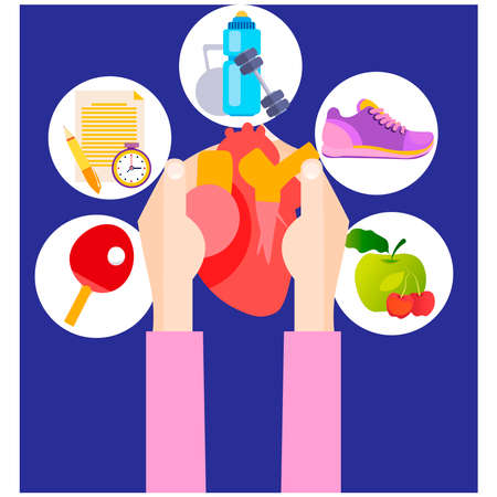 Things that keep the human heart.のイラスト素材