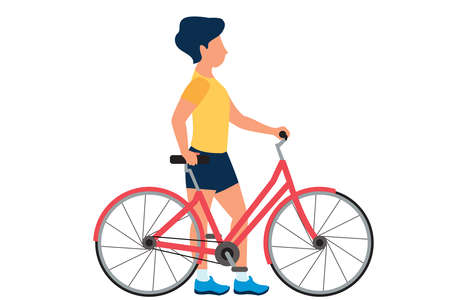Cyclist cycling. Spring Sport Vector illustrationのイラスト素材