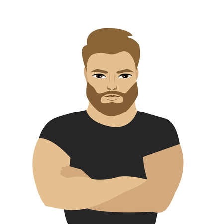 Strong athlete posing on a white background.のイラスト素材