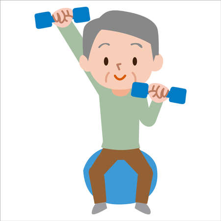 grandfather who plays sports. Vectorのイラスト素材