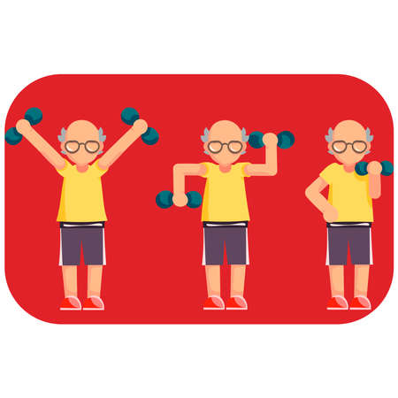 grandfather who plays sports. Vectorのイラスト素材