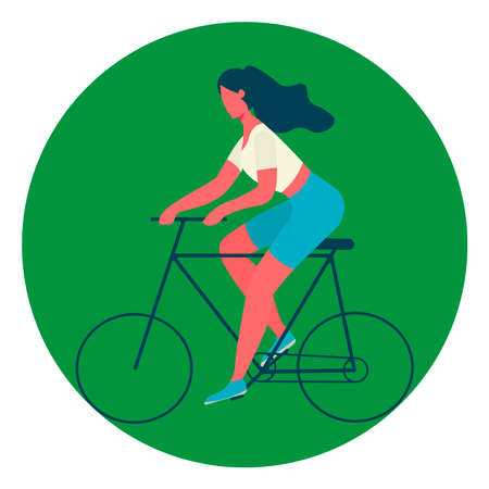 Cyclist cycling. Spring Sport Vector illustrationのイラスト素材