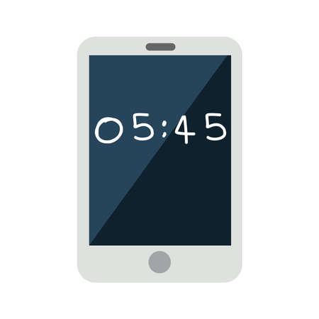 Phone with clock on white background. Vector illustrationのイラスト素材