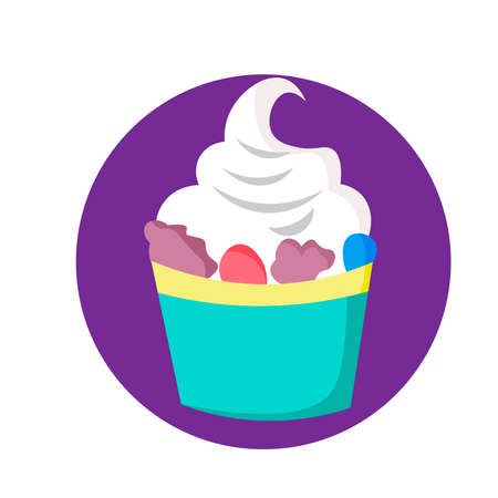 Cream icon on a white background. Cartoon flat.のイラスト素材