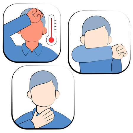 Symptoms of coronavirus. Coronavirus medicineのイラスト素材