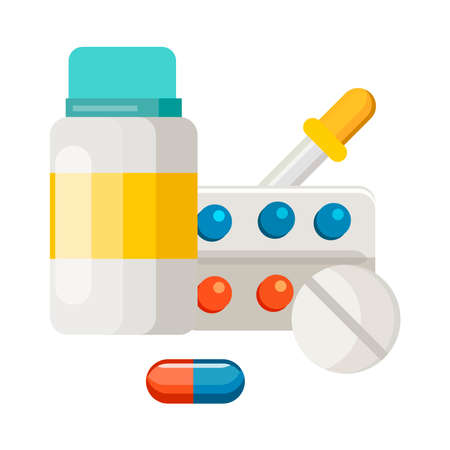 Pills on a white background.のイラスト素材
