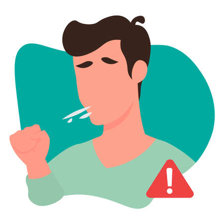 Ill man icon on a white background.のイラスト素材