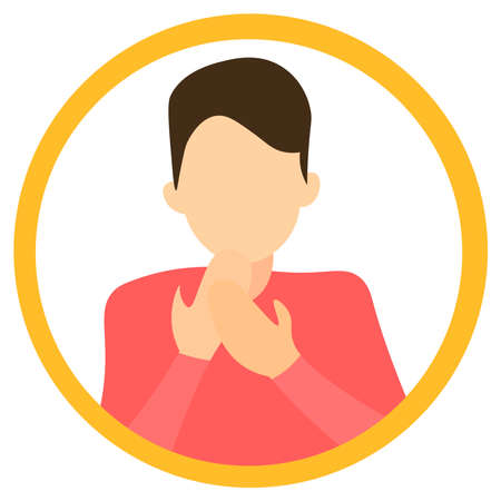 Logo of a woman with a sore throat.のイラスト素材