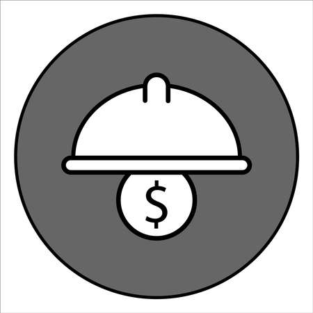 dollar helmet thin line vector icon. Vector illustration.のイラスト素材
