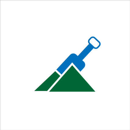 mason shovel vector icon, formed with simple shapesのイラスト素材