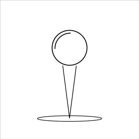 Black pin icon on a white backgroundのイラスト素材