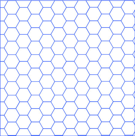 Pattern of bee honeycombs on a white background.