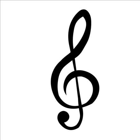 Music key and lines vector illustration on white backgroundのイラスト素材