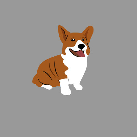 dog logo on the white background. Vector illustrationのイラスト素材