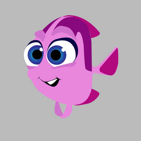 fish with happy face vector illustration iconのイラスト素材