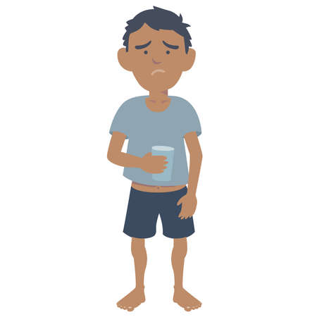 child suffering from lack of waterのイラスト素材